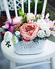 dodatki - różne Stroik flower box z wiosennych kwiatów 3