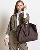 torby na ramię Torba damska pleciona shopper & shoulder leather bag - MARCO MAZZINI brąz caffe 2