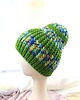czapki i kapelusze męskie 6622 ciepła, efektowna, kolorowa, zielona, ręcznie robiona czapka beanie; 2
