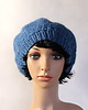 czapki damskie Jeans - beret zrobiony na drutach 2