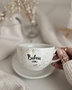 filiżanki Filiżanka 250 ml ze spodkiem - Babcia + IMIĘ nakrapiana złotem 1