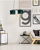 lampy wiszące Nowoczesna 2-punktowa lampa wisząca  MADRYT GOLD z geometrycznymi kloszami 2