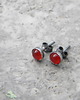 kolczyki wire wrapping 6mm karneol - sztyfty 2