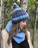 czapki i kapelusze męskie Niebieska wełniana czapka WOOLY COLOR "13" 4