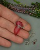 wisiory Naszyjnik talizman surowy czerwony kryształ górski wire wrapping 1