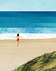 plakaty Beztroskie wakacje - plakat 50x70 cm - dziewczyna na plaży 2