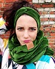 opaski do włosów Welurowy kapturokomin z opaską zielony mech 2