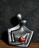 figurki i rzeźby Rzeźba z gipsu, Para Zakochanych, srebrna, wys. 11,8 cm 1