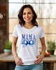 t-shirt damskie Mama wstążka niebieska koszulka z nadrukiem 4