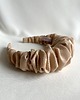 opaski do włosów Beżowa jedwabna marszczona opaska Beige Silk maxi 2