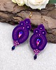 kolczyki soutache Kolczyki sutasz fioletowe Verra wiszące z kryształkami 2