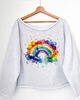 bluza bez kaptura damska Tęcza akwarele Szara bluza cięta Bez ściągaczy 1