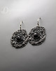 kolczyki wire wrapping Srebrne wianki - diopsyd gwiaździsty 4