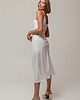 sukienki midi damskie Długa sukienka w stylu bieliźnianym (slip dress), CREAMY-WHITE 6