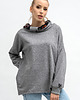 bluza bez kaptura damska BLUZA ASYMETRYCZNA ,,RAVEL''  szara+wzórI 1