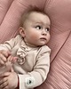 body i śpiochy niemowlęce Body ARIEL prążek pudrowy róż długi rękaw 5