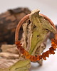 bransoletki - inne Bransoletka miedziana handmade z koralikami: bursztyn 1