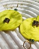 kolczyki soutache Kolczyki żółte neonowe koła lekkie 2