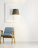 lampy podłogowe Czarna lampa podłogowa w stylu glamour do salonu SEUL GOLD 1