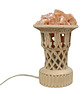 lampy stołowe Rzeźbiona lampa solna z naturalnej soli kamiennej ceramiczna lata 70. 2