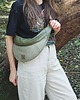 saszetka nerka Nerka "Haru" zielona khaki  bawełniana z ekoskórą 2