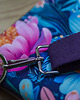 torebki mini Granatowo-śliwkowa kopertówka handmade z weluru w kwiaty 2