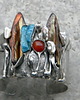 bransoletki wire wrapping Brązowy  liść  - BRANSOLETA MANKIET  CUFF 1
