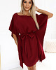 sukienki midi damskie 287-34 SOFIA Kobieca sukienka motyl z wiązaniem w pasie - BORDOWA - 2XL/3XL 3
