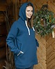 bluza z kapturem damska Bluza damska "RAGLAN KSENIA" Długa Petrol 1