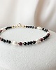 bransoletki z kamieni naturalnych Bransoletka  Gloria Pearl Granat Czarny Turmalin perła naturalna 1