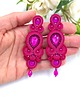 kolczyki soutache Kolczyki sutasz różowe Keira wieczorowe eleganckie z kryształkami 1