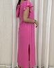 sukienki maxi damskie Wiskozowo-lniana sukienka Fucsia 4