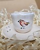 szklanki i kieliszki Ceramiczny kieliszek na jajko z talerzykiem handmade 1
