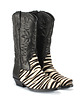 botki damskie Kowbojki czarne z przeszyciami zebra print 2