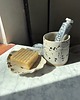 mydelniczki Jasno Zielony Ceramiczny Zestaw Łazienkowy z Mydelniczką Muszlą Biała 1