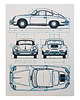 grafiki i ilustracje WYDRUK NA TEKTURZE 30X40 cm PORSCHE 356 1