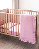 kocyki, kołderki, pościel dla dzieci Lniana pościel do łóżeczka FALBANKA DUSTY PINK 5