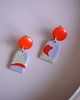 kolczyki z masy plastycznej KOLCZYKI małe, wiszące,  wakacyjne, lekkie! pastel orange 2