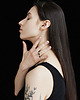 pierścionki srebrne PEARL ring / satin silver with black pearl 7