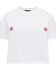 t-shirt damskie T-shirt Crop-Voila Biały Bratki 4