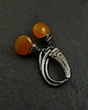 kolczyki wire wrapping Chalcedon pomarańczowy w srebrze - kolczyki 1