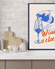 plakaty PLAKAT wino, wino grafika, wine o clock, ozdoba do kuchni 2