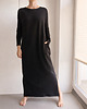 sukienki maxi damskie Sukienka długi rękaw  Czarna z rozporkami 2