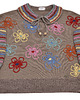 swetry damskie  Sweter brązowy z haftami i kołnierzykiem, rozmiar L/XL 4