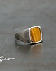 biżuteria męska Oksydowany Fasetowany Sygnet z Tiger eye 4