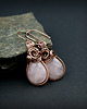kolczyki wire wrapping Kolczyki z różowym kwarcem 4