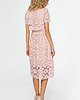 sukienki midi damskie Koronkowa sukienka midi-różowa(M-405) 2