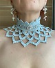chokery Koronkowy naszyjnik w kolorze baby blue delikatny niebieski 2