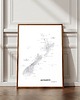 plakaty NOWA ZELANDIA  nazwy w jęz Māori  plakat mapa 1