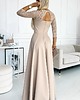 sukienki maxi damskie 309-10 AMBER koronkowa elegancka suknia z dekoltem i rozcięciem na nogę 2